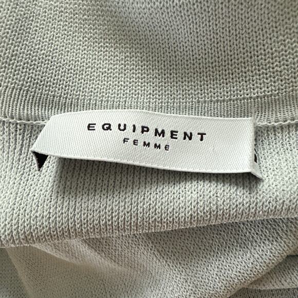 EQUIPMENT Womens Dress Medium Plein Air Blue Midi Stretch Kniit Simple Chic $395 - Picture 7 of 14